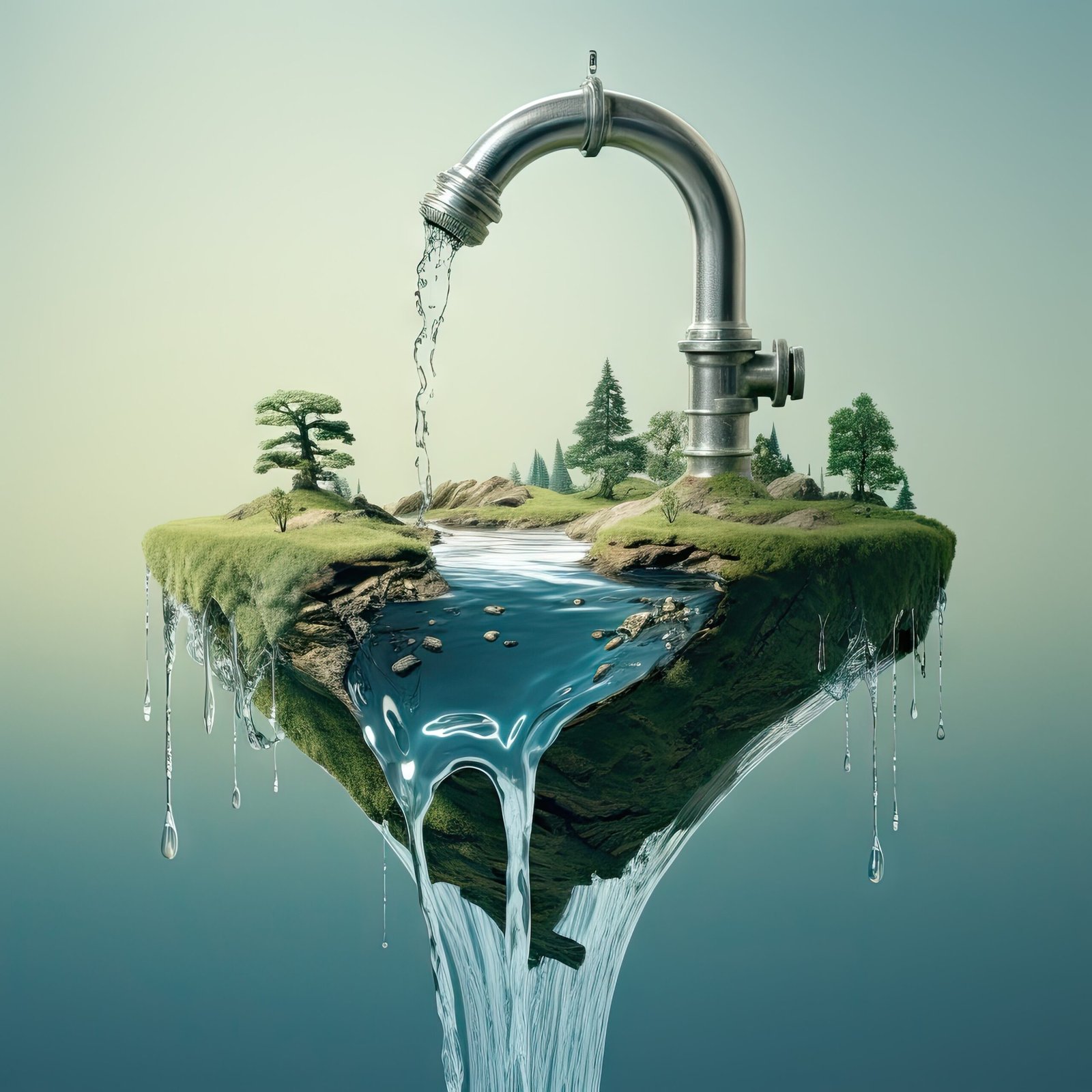 view-fantasy-landscape-with-surreal-running-water-tap-world-water-day-awareness